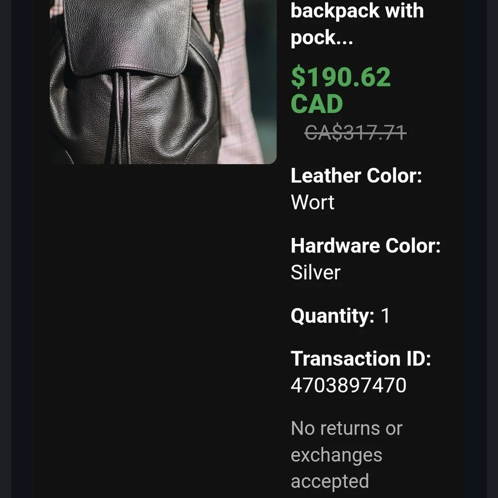 Leather Mini Backpack - Picture 5 of 5